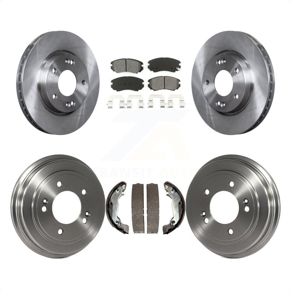 Front Rear Disc Brake Rotors Semi-Metallic Pads And Drum Kit For Hyundai Elantra K8S-103200 by Transit Auto