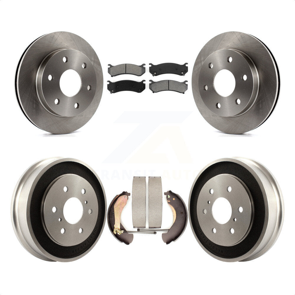 Front Rear Disc Brake Rotors Semi-Metallic Pads And Drum Kit For Chevrolet Silverado 1500 GMC Sierra Classic K8S-103203 by Transit Auto