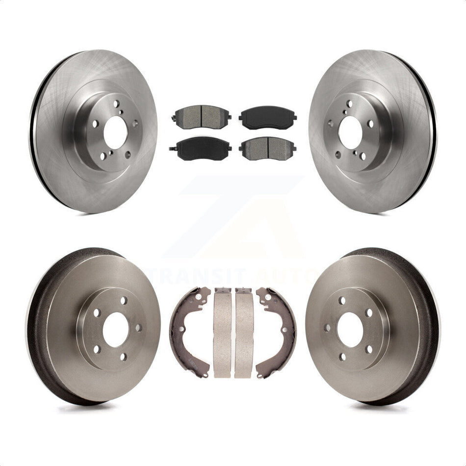 Front Rear Disc Brake Rotors Semi-Metallic Pads And Drum Kit For Subaru Forester Impreza K8S-103207 by Transit Auto