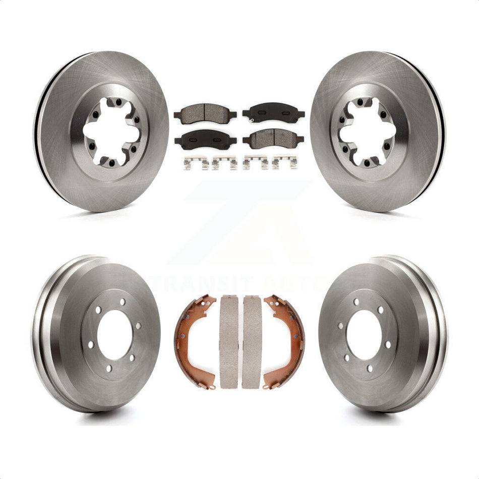 Front Rear Disc Brake Rotors Semi-Metallic Pads And Drum Kit For Chevrolet Colorado GMC Canyon K8S-103210 by Transit Auto