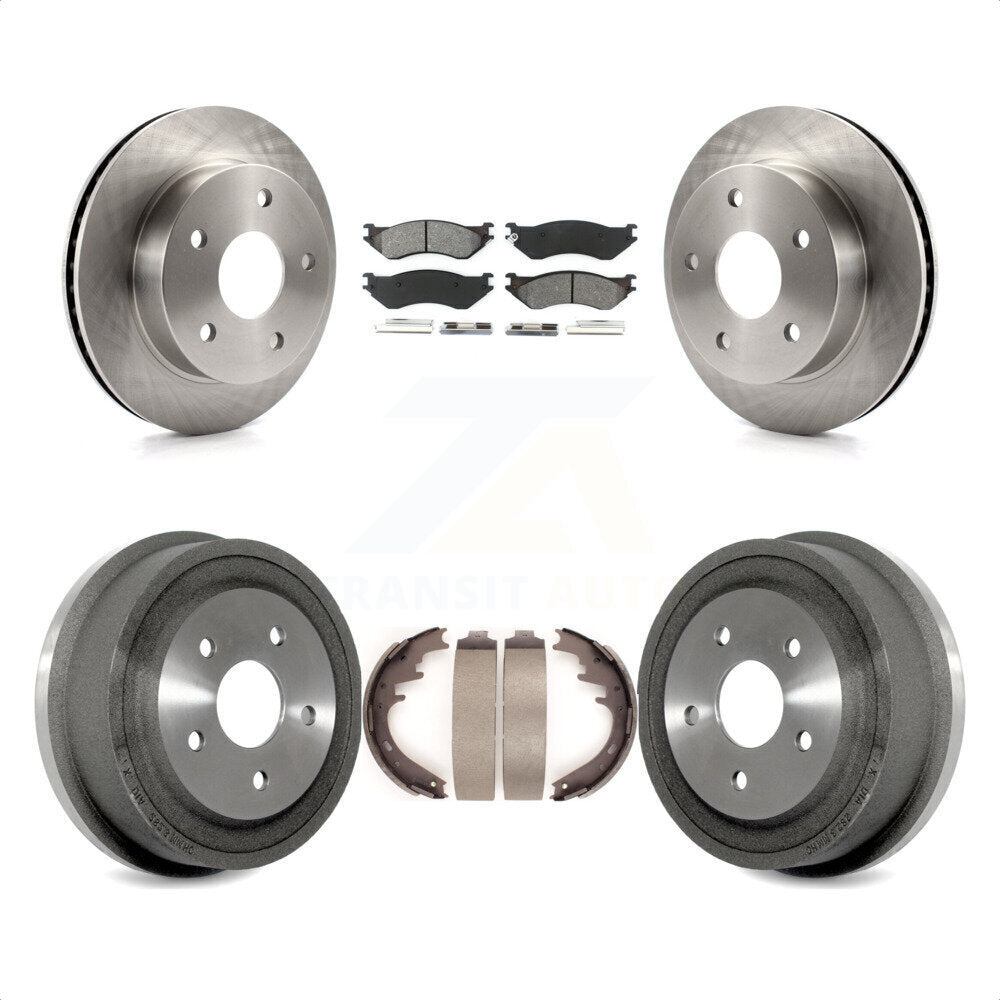 Front Rear Disc Brake Rotors Semi-Metallic Pads And Drum Kit For 2000-2001 Dodge Ram 1500 4WD K8S-103223 by Transit Auto