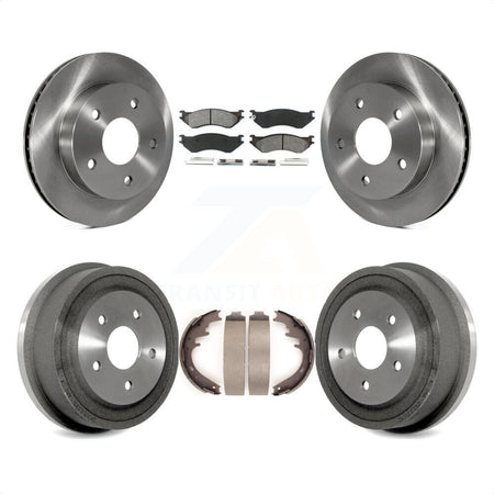 Front Rear Disc Brake Rotors Semi-Metallic Pads And Drum Kit For 2000-2001 Dodge Ram 1500 RWD K8S-103224 by Transit Auto