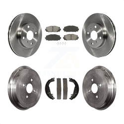 Front Rear Disc Brake Rotors Semi-Metallic Pads And Drum Kit For Toyota Yaris K8S-103235