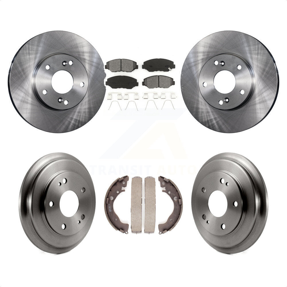 Front Rear Disc Brake Rotors Semi-Metallic Pads And Drum Kit For Honda Civic K8S-103236 by Transit Auto