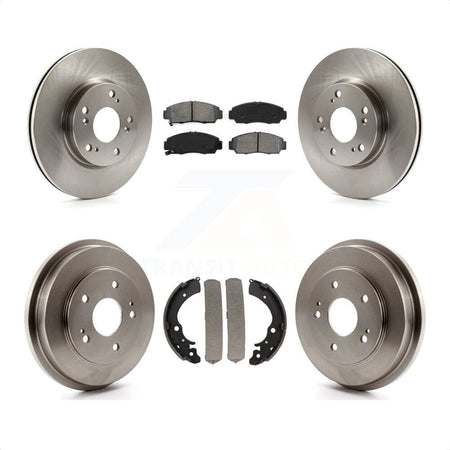 Front Rear Disc Brake Rotors Semi-Metallic Pads And Drum Kit For Honda Civic K8S-103240 by Transit Auto