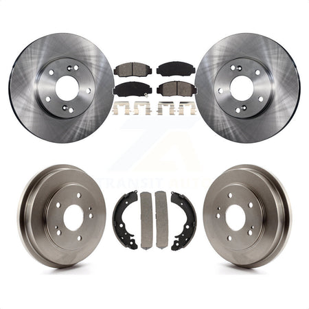 Front Rear Disc Brake Rotors Semi-Metallic Pads And Drum Kit For Honda Accord Civic K8S-103242 by Transit Auto