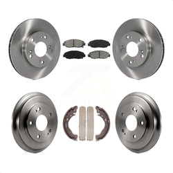 Front Rear Disc Brake Rotors Semi-Metallic Pads And Drum Kit For Honda Civic K8S-103243