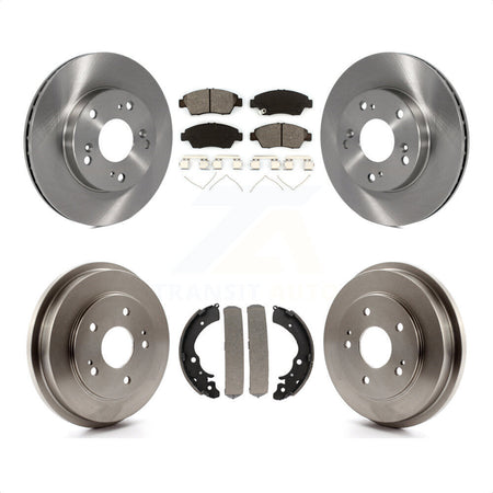 Front Rear Disc Brake Rotors Semi-Metallic Pads And Drum Kit For 2006-2008 Honda Civic Hybrid K8S-103244 by Transit Auto