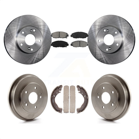 Front Rear Disc Brake Rotors Semi-Metallic Pads And Drum Kit For 2011 Honda Civic GX K8S-103245 by Transit Auto