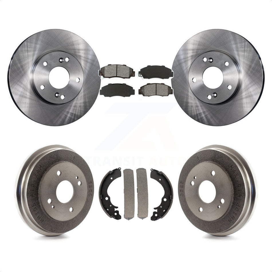 Front Rear Disc Brake Rotors Semi-Metallic Pads And Drum Kit For 1998-2002 Honda Accord 3.0L K8S-103246 by Transit Auto