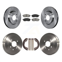 Front Rear Disc Brake Rotors Semi-Metallic Pads And Drum Kit For Nissan Sentra Versa Cube K8S-103266