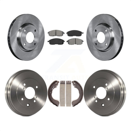 Front Rear Disc Brake Rotors Semi-Metallic Pads And Drum Kit For Nissan Sentra Versa Cube K8S-103266 by Transit Auto