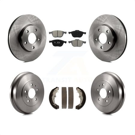 Front Rear Disc Brake Rotors Semi-Metallic Pads And Drum Kit For Ford Focus K8S-103269 by Transit Auto