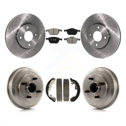 Front Rear Disc Brake Rotors Semi-Metallic Pads And Drum Kit For 2005-2007 Ford Focus Wheel Bearing Includes K8S-103279