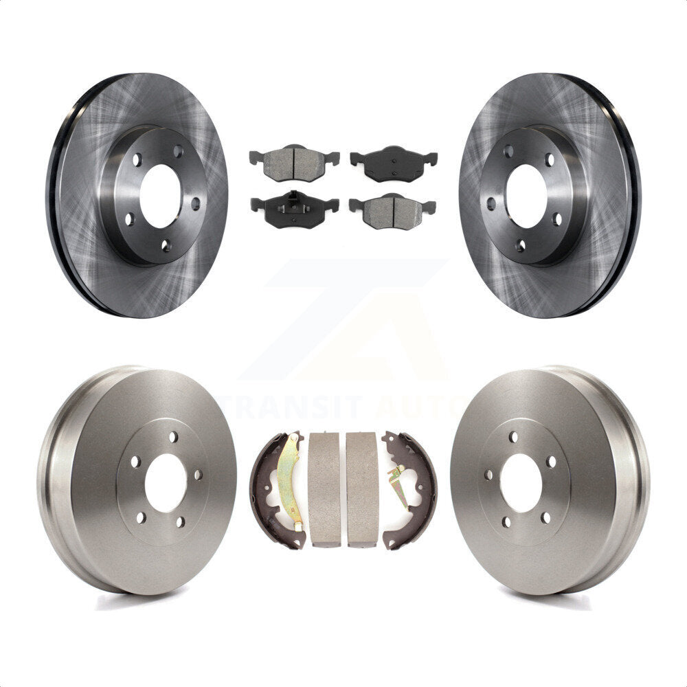 Front Rear Disc Brake Rotors Semi-Metallic Pads And Drum Kit For 2007-2007 Ford Escape Mercury Mariner From 01/08/07 rear brakes K8S-103304 by Transit Auto