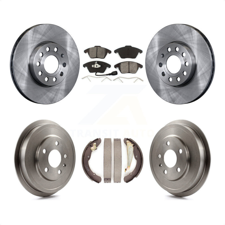 Front Rear Disc Brake Rotors Semi-Metallic Pads And Drum Kit For Volkswagen Jetta Beetle With 288mm Diameter Rotor K8S-103308 by Transit Auto