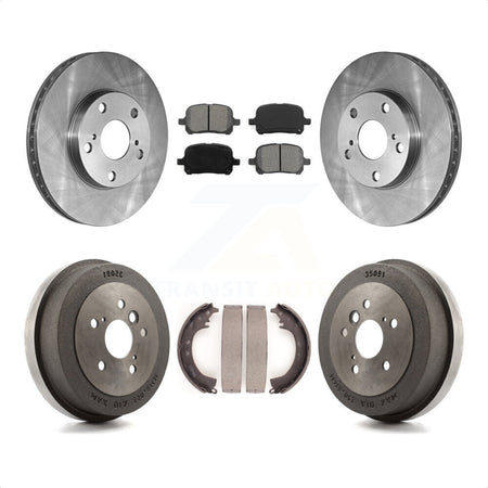 Front Rear Disc Brake Rotors Semi-Metallic Pads And Drum Kit For 2002-2003 Toyota Solara 2.4L K8S-103325 by Transit Auto