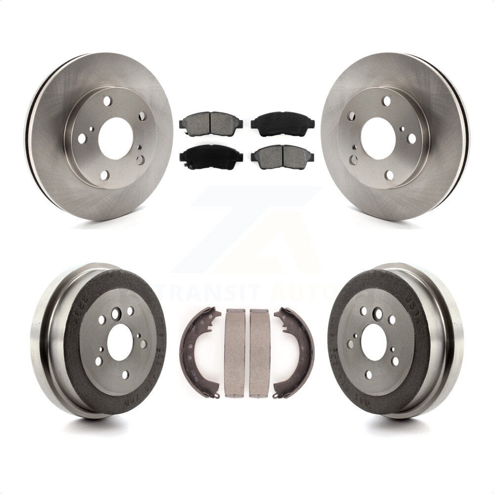 Front Rear Disc Brake Rotors Semi-Metallic Pads And Drum Kit For Toyota Camry 2.2L K8S-103327 by Transit Auto