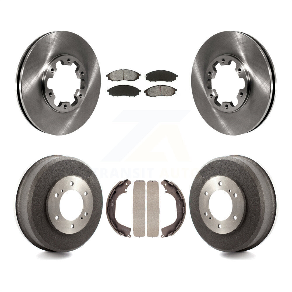 Front Rear Disc Brake Rotors Semi-Metallic Pads And Drum Kit For Nissan Xterra Frontier K8S-103335 by Transit Auto