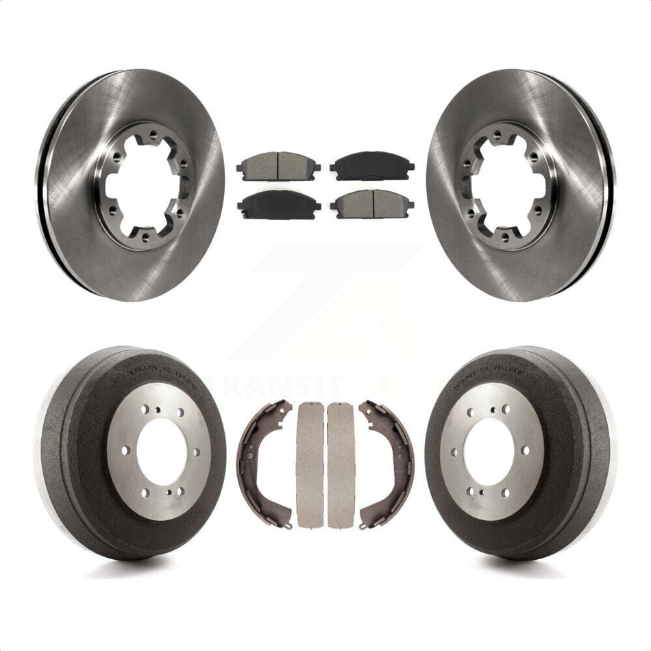 Front Rear Disc Brake Rotors Semi-Metallic Pads And Drum Kit For Nissan Pathfinder INFINITI QX4 K8S-103336 by Transit Auto