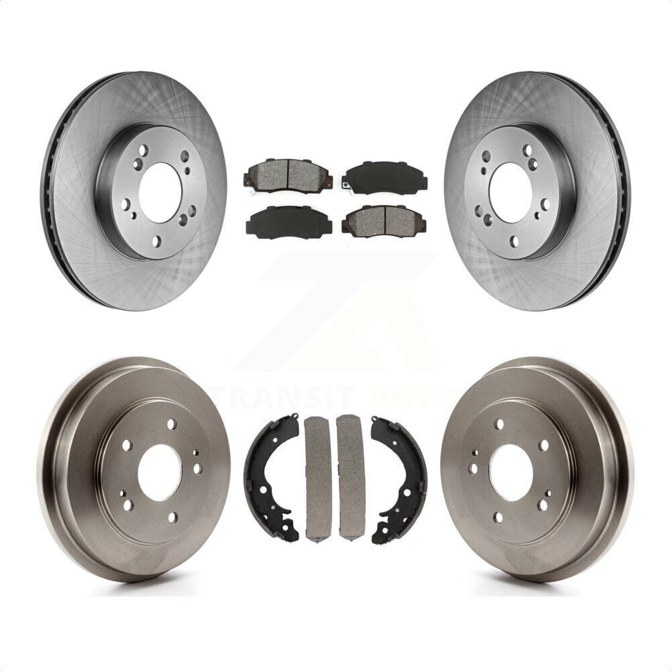 Front Rear Disc Brake Rotors Semi-Metallic Pads And Drum Kit For 1997-2001 Honda CR-V K8S-103337 by Transit Auto