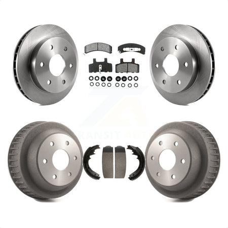 Front Rear Disc Brake Rotors Semi-Metallic Pads And Drum Kit For 1997 Chevrolet K2500 With 6 Lug Wheels K8S-103347 by Transit Auto