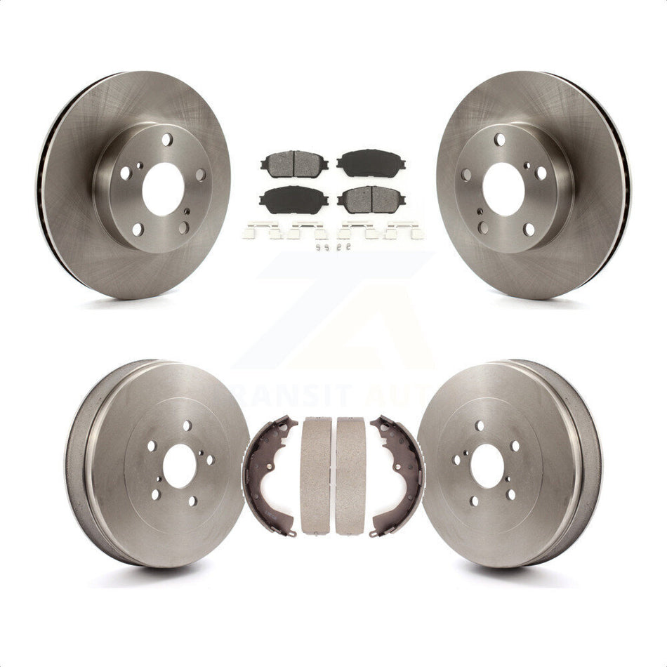 Front Rear Disc Brake Rotors Semi-Metallic Pads And Drum Kit For Toyota Tacoma With 5 Lug Wheels K8S-103348 by Transit Auto