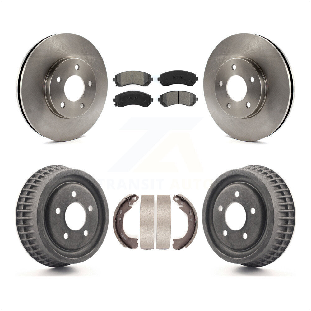 Front Rear Disc Brake Rotors Semi-Metallic Pads And Drum Kit For 2002-2004 Chevrolet Venture Pontiac Montana Oldsmobile Silhouette K8S-103356 by Transit Auto