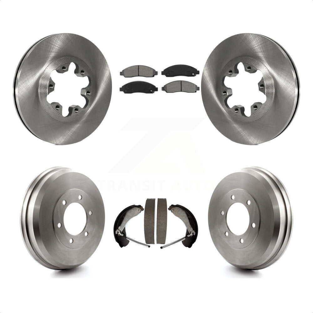 Front Rear Disc Brake Rotors Semi-Metallic Pads And Drum Kit For Chevrolet Colorado GMC Canyon Isuzu i-290 i-280 i-370 i-350 K8S-103360 by Transit Auto