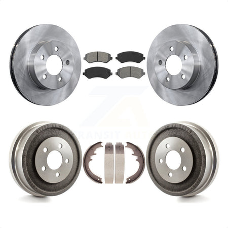 Front Rear Disc Brake Rotors Semi-Metallic Pads And Drum Kit For 2002 Jeep Liberty K8S-103367 by Transit Auto