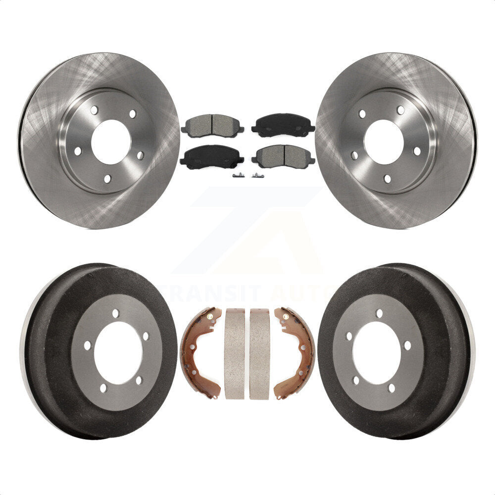 Front Rear Disc Brake Rotors Semi-Metallic Pads And Drum Kit For Chrysler Sebring Mitsubishi Dodge Stratus Eclipse Galant K8S-103368 by Transit Auto