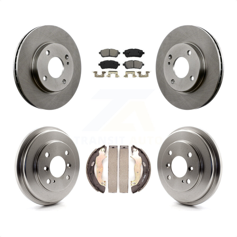 Front Rear Disc Brake Rotors Semi-Metallic Pads And Drum Kit For Ford Fiesta K8S-103374 by Transit Auto