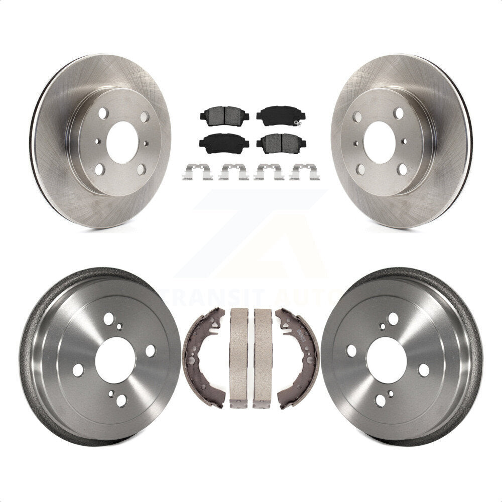 Front Rear Disc Brake Rotors Semi-Metallic Pads And Drum Kit For 2000 Toyota Echo To 08 00 K8S-103381 by Transit Auto