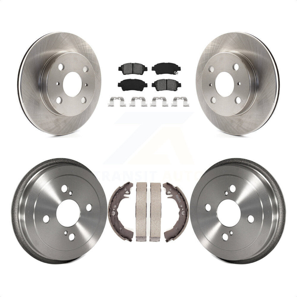 Front Rear Disc Brake Rotors Semi-Metallic Pads And Drum Kit For 2000 Toyota Echo To 08 00 K8S-103381 by Transit Auto