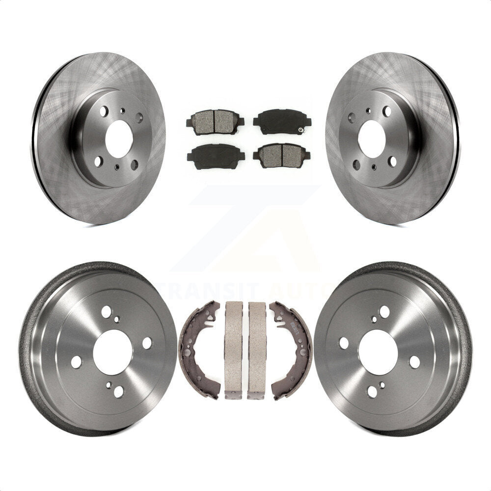 Front Rear Disc Brake Rotors Semi-Metallic Pads And Drum Kit For 2001-2005 Toyota Echo K8S-103390 by Transit Auto