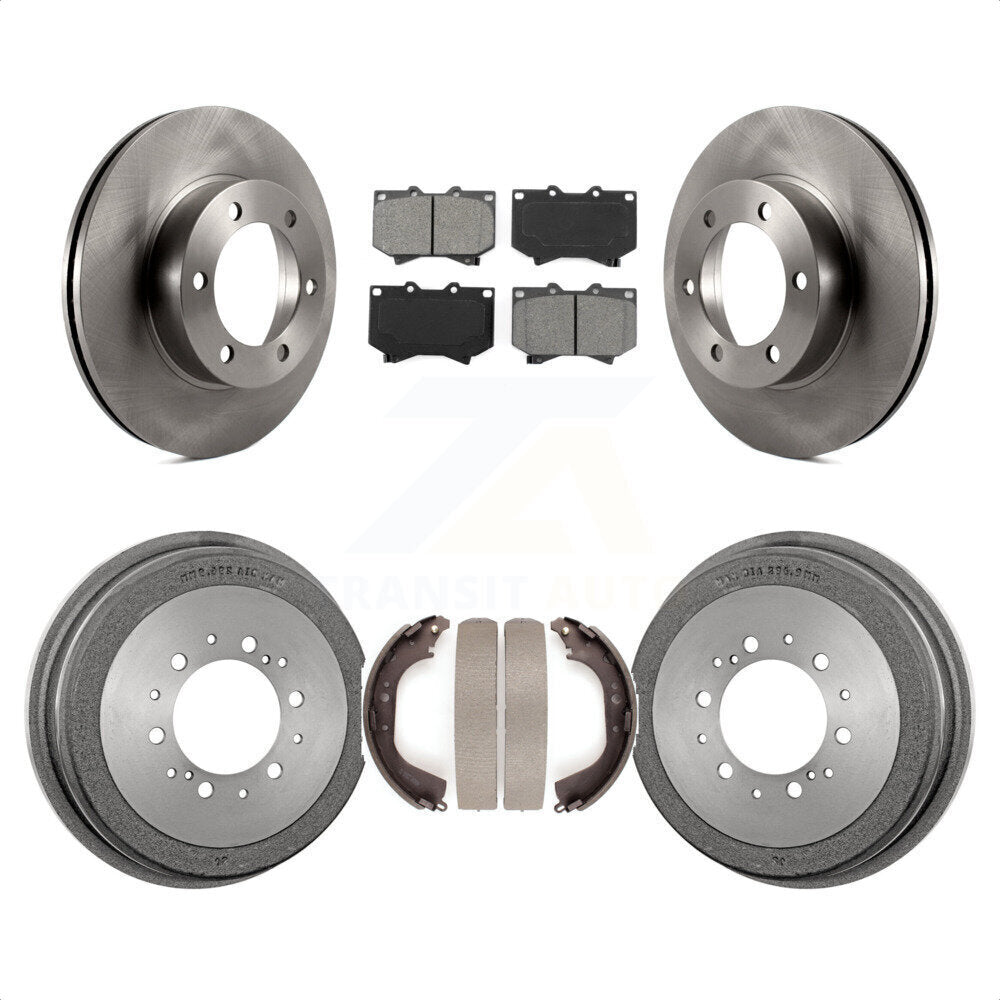 Front Rear Disc Brake Rotors Semi-Metallic Pads And Drum Kit For 2000-2002 Toyota Tundra 4.7" Plate Length K8S-103398 by Transit Auto