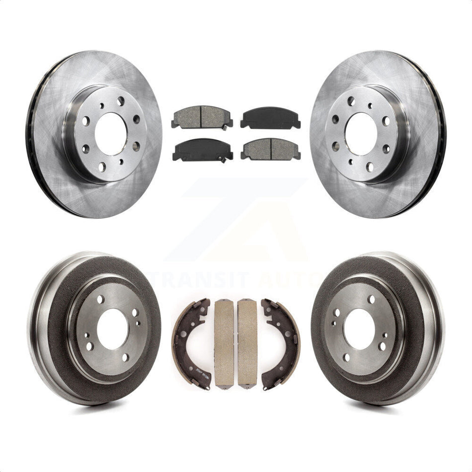 Front Rear Disc Brake Rotors Semi-Metallic Pads And Drum Kit For Honda Civic K8S-103402 by Transit Auto