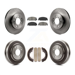 Front Rear Disc Brake Rotors Semi-Metallic Pads And Drum Kit For 1997 Honda Civic LX with 4-Wheel ABS K8S-103408