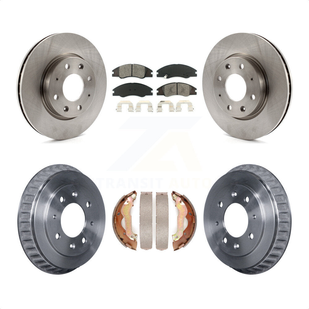 Front Rear Disc Brake Rotors Semi-Metallic Pads And Drum Kit For 2007-2009 Kia Spectra K8S-103422 by Transit Auto