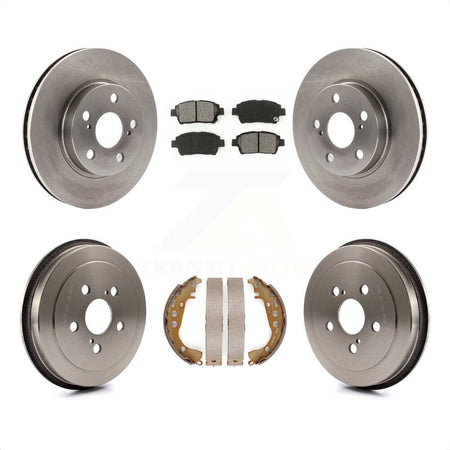 Front Rear Disc Brake Rotors Semi-Metallic Pads And Drum Kit For 2000 Toyota Celica GT K8S-103435 by Transit Auto