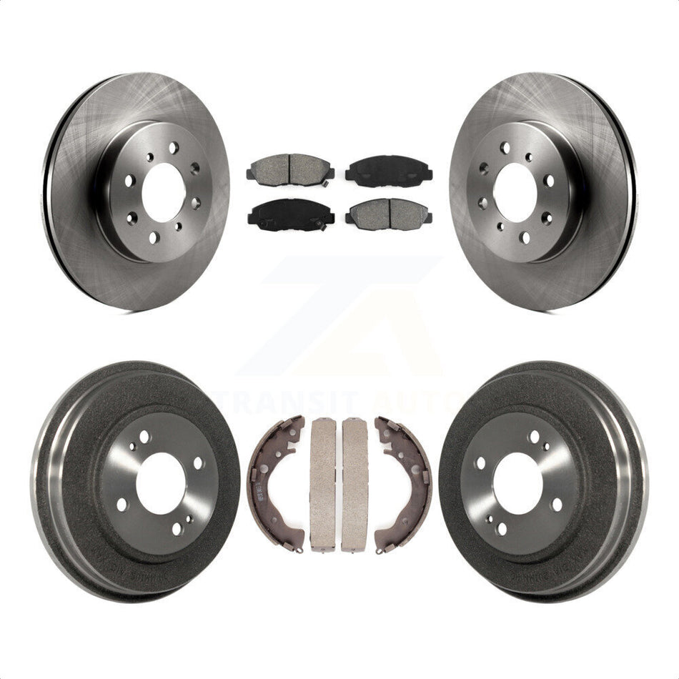 Front Rear Disc Brake Rotors Semi-Metallic Pads And Drum Kit For Honda Insight K8S-103442 by Transit Auto