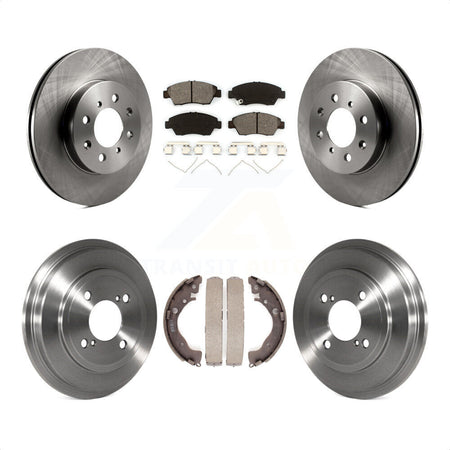 Front Rear Disc Brake Rotors Semi-Metallic Pads And Drum Kit For 2013 Honda Fit DX K8S-103445 by Transit Auto