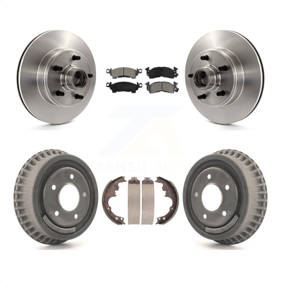 Front Rear Disc Brake Rotors Hub Assembly Semi-Metallic Pads And Drum Kit For Chevrolet Astro GMC Safari K8S-103462 by Transit Auto