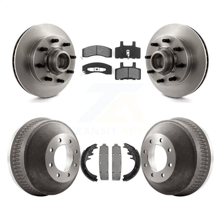 Front Rear Disc Brake Rotors Hub Assembly Semi-Metallic Pads And Drum Kit For Chevrolet C2500 C1500 Suburban GMC K8S-103479 by Transit Auto