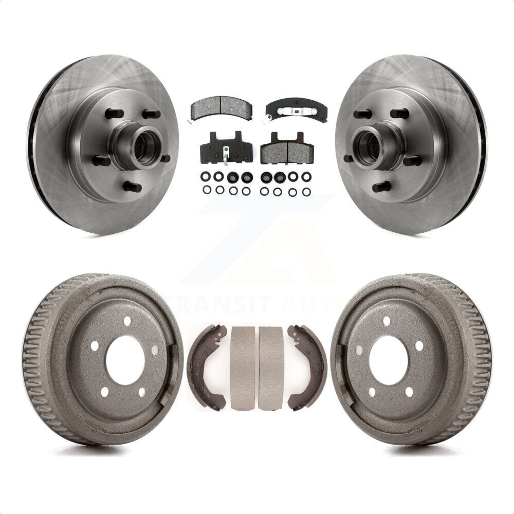 Front Rear Disc Brake Rotors Hub Assembly Semi-Metallic Pads And Drum Kit For GMC Yukon K8S-103484 by Transit Auto