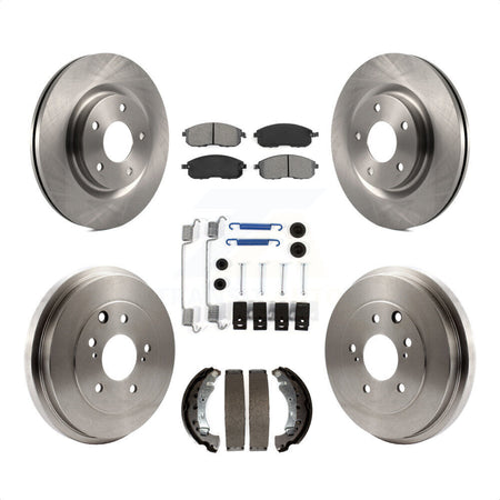 Front Rear Disc Brake Rotors Semi-Metallic Pads And Drum Kit (7Pc) For 2017-2019 Nissan Sentra Turbocharged K8S-103495 by Transit Auto