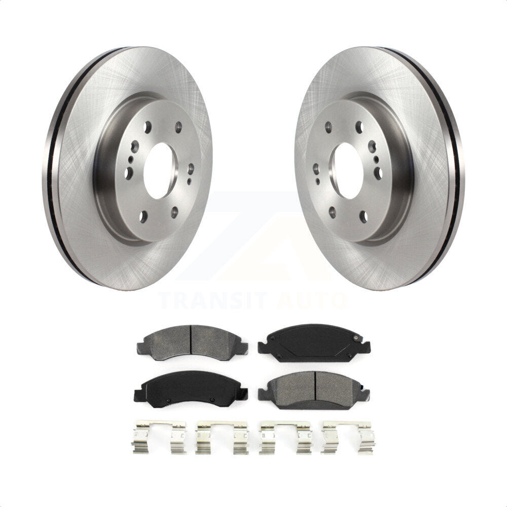 Front Disc Brake Rotors And Semi-Metallic Pads Kit For 2019 Chevrolet Silverado 1500 LD With 4 Piston Caliper K8S-103510 by Transit Auto