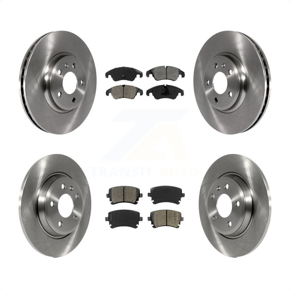 Front Rear Disc Brake Rotors And Semi-Metallic Pads Kit For 2013 Audi A4 allroad K8S-103538 by Transit Auto