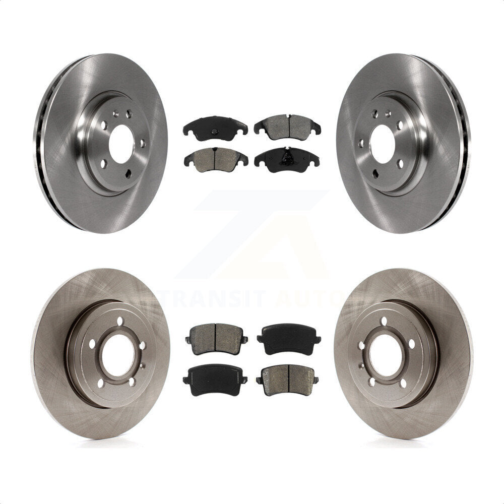 Front Rear Disc Brake Rotors And Semi-Metallic Pads Kit For 2009 Audi A4 Quattro Sedan Wagon With 288mm Diameter Rotor K8S-103539 by Transit Auto