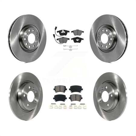 Front Rear Disc Brake Rotors And Semi-Metallic Pads Kit For 2009 Audi A4 Quattro Convertible With 300mm Diameter Rotor K8S-103540 by Transit Auto